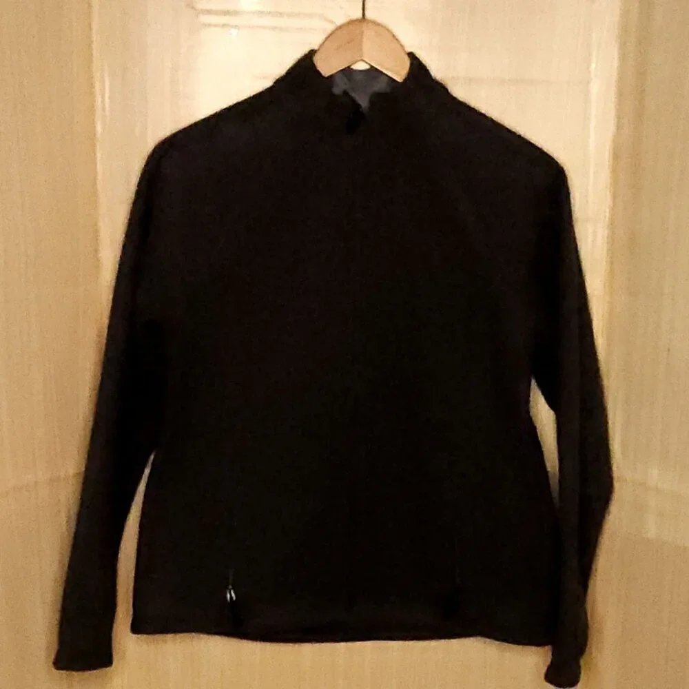 Lands' End Mens Grey Structured Fleece Full Zip Jacket Medium